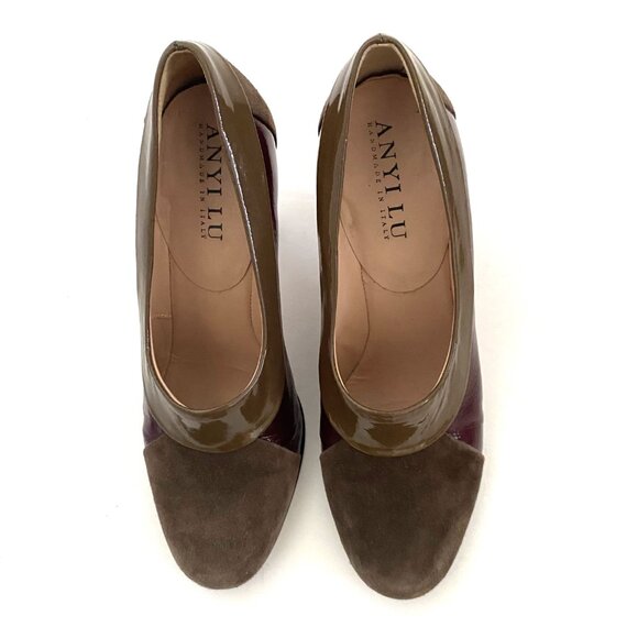 Anyi Lu Pumps Suede Patent Leather Made in Italy - Picture 6 of 15